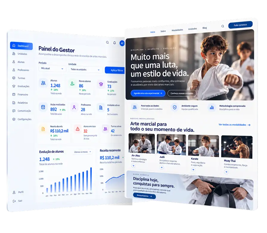 Site da escola integrado ao painel de gestão NIVVIO
